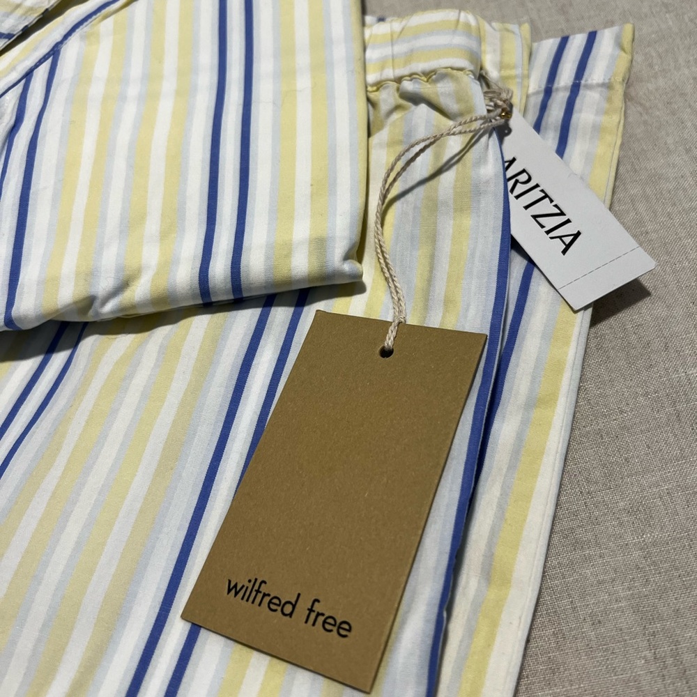 NWT Aritzia Wilfred Free Striped Set in Yellow and Blue XXS - Picture 3 of 4